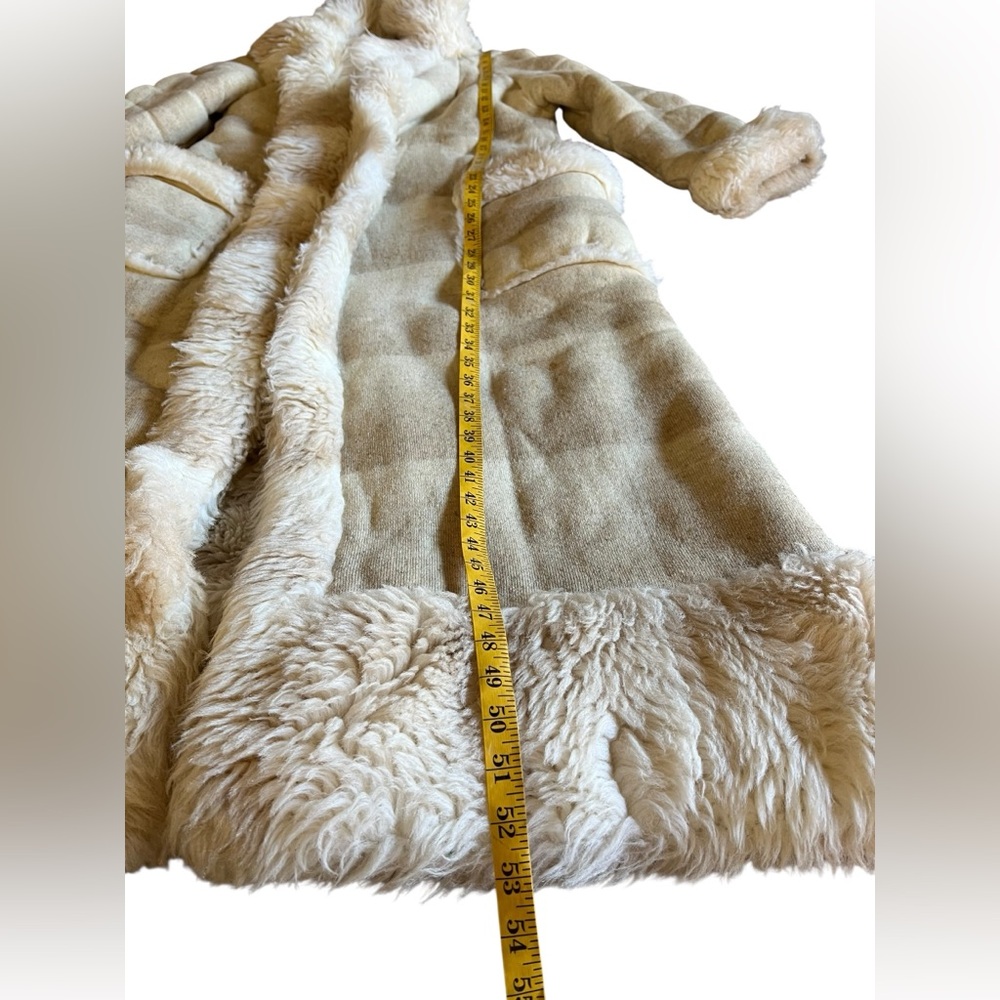VTG Rare STAN HERMAN Lifestyle 70s Shearling Striped Pennylane Heavy Long Jacket - Picture 10 of 15